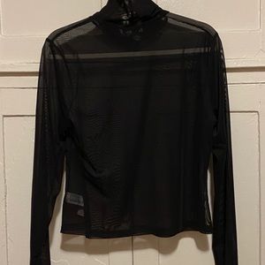 Mesh mock neck long sleeve